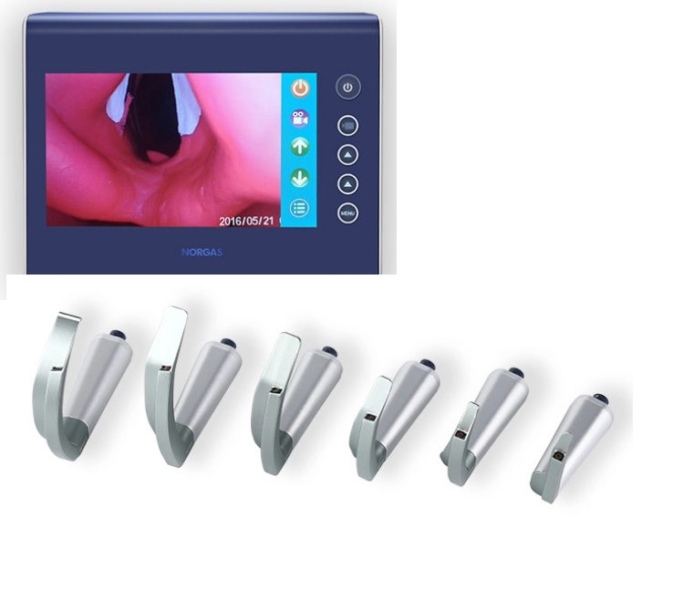 Bộ đặt nội khí quản có camera với màn hình 7inch và phụ kiện đi kèm (loại lưỡi tái sử dụng dùng cho người lớn; trẻ em; trẻ sơ sinh và đặt nội khí quản khó)