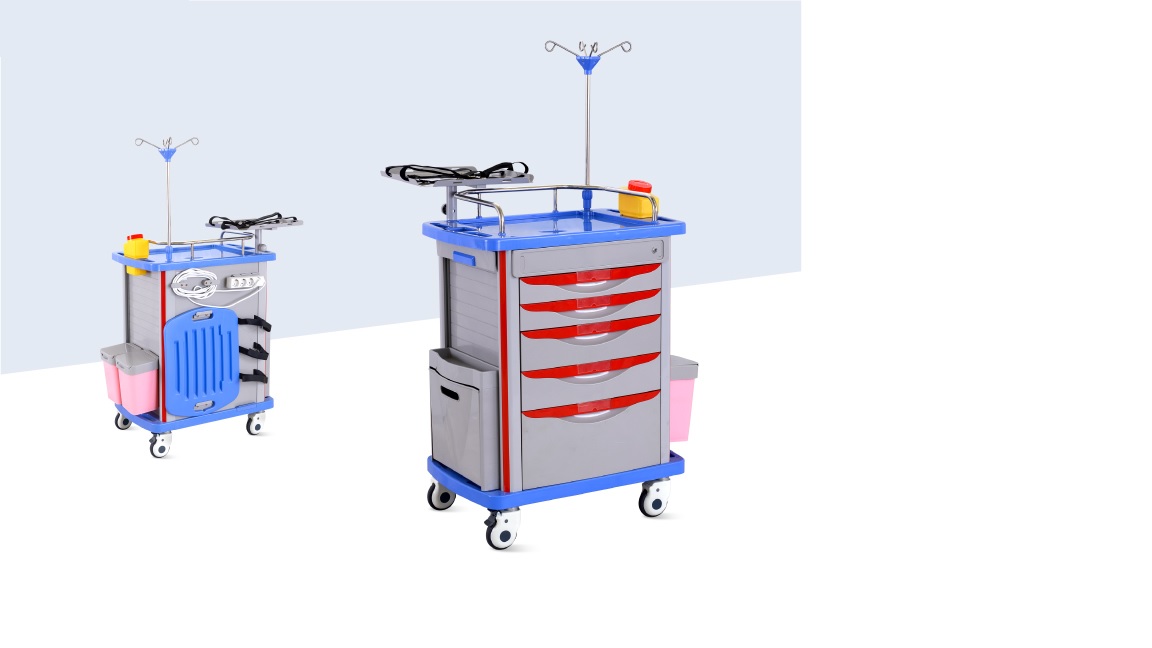 Xe đẩy y tế - Xe đẩy tiêm thuốc dùng trong cấp cứu và cấp phát thuốc