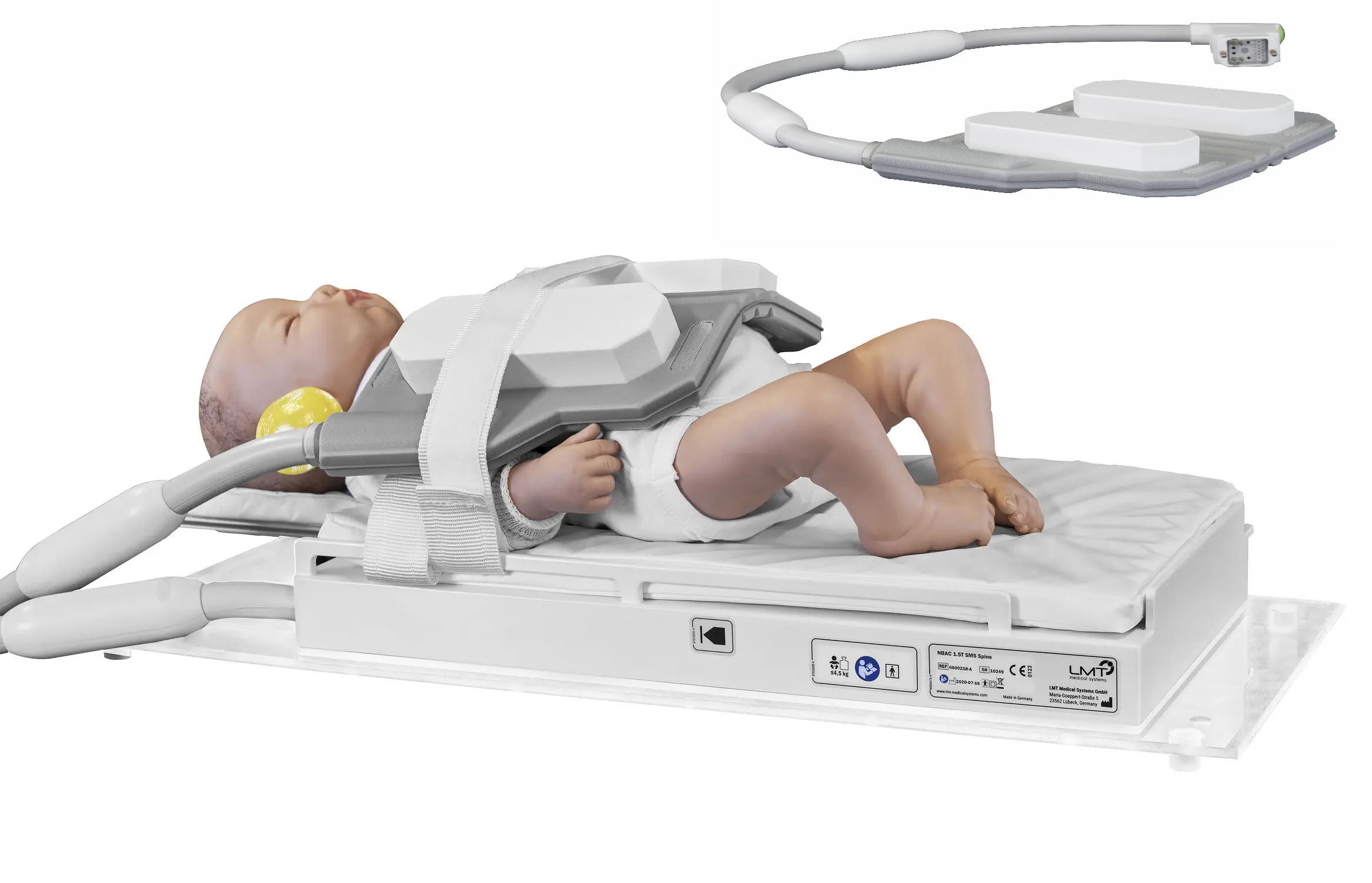 Cuộn dây Ăng-ten Radido (Ăng-ten bụng và ngực) dùng cho trẻ em; trẻ sơ sinh; trẻ sinh non được sử dụng để tạo nên các bức tranh khi chụp MRI