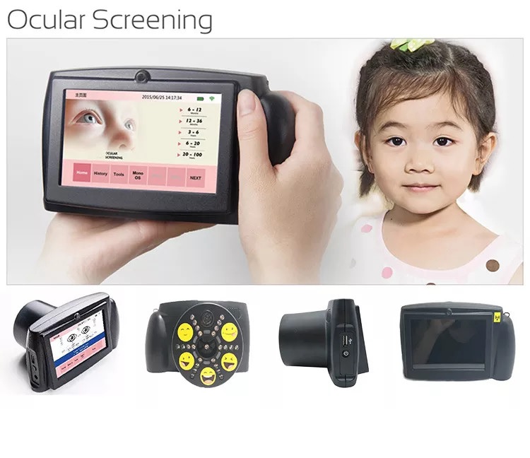 Máy đo khúc xạ kế tự động loại cầm tay với màn hình cảm ứng 5inch; kiểm tra nhanh nhất; chính xác nhất rất tiện ích cho trẻ em; trẻ sơ sinh, bệnh nhân khuyết tật