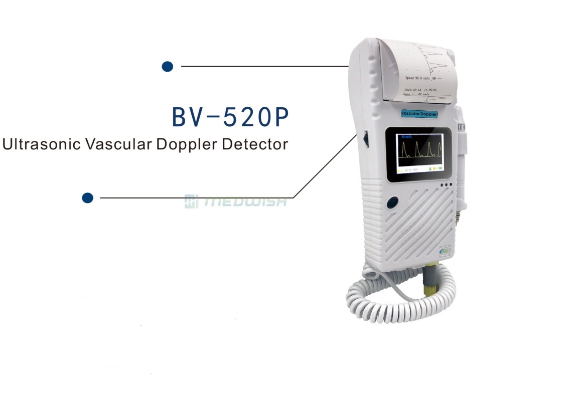 Máy dò Doppler mạch máu bằng siêu âm với máy in nhiệt được tích hợp bên trong (dùng trong Phẫu thuật thẫm mỹ; Phẫu thuật chung; Chấn thương chỉnh hình; Nam học; Viện bỏng; …)