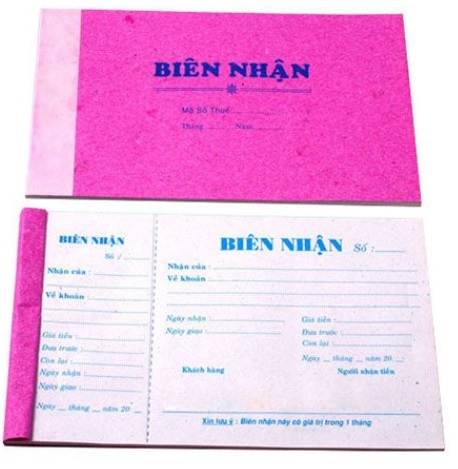 Biên nhận 02 liên