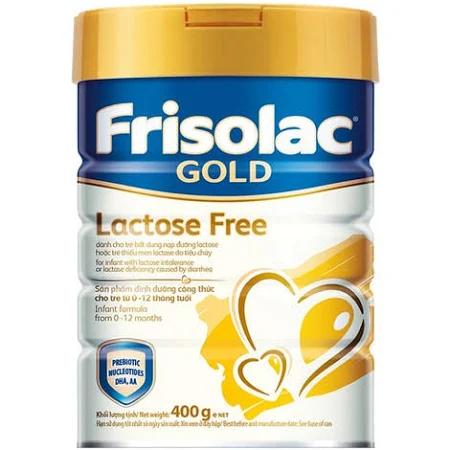 Sữa Frisolac Gold Lactose Free dành cho trẻ sinh non từ 0->6 tháng tuổi (Sữa đặc hiệu dùng cho trẻ bất dung nạp lactose hoặc thiếu men lactose do Tiêu Chảy)