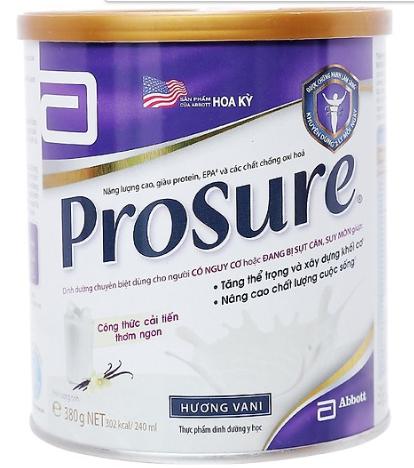 Sữa Prosure Vanilla (Sữa đặc hiệu chuyên biệt hỗ trợ  trong cuộc chiến chống Ung Thư, cải tiến mới thơm ngon hơn, giàu Protein, EPA và các chất chống Oxy hóa giúp tăng thể trọng, xây dựng khối cơ và n